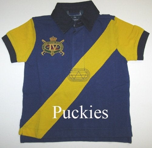 Maat 80 Ralph Lauren polo blauw/geel NIEUW (9443), Kinderen en Baby's, Babykleding | Maat 80, Nieuw, Ophalen of Verzenden, Jongetje