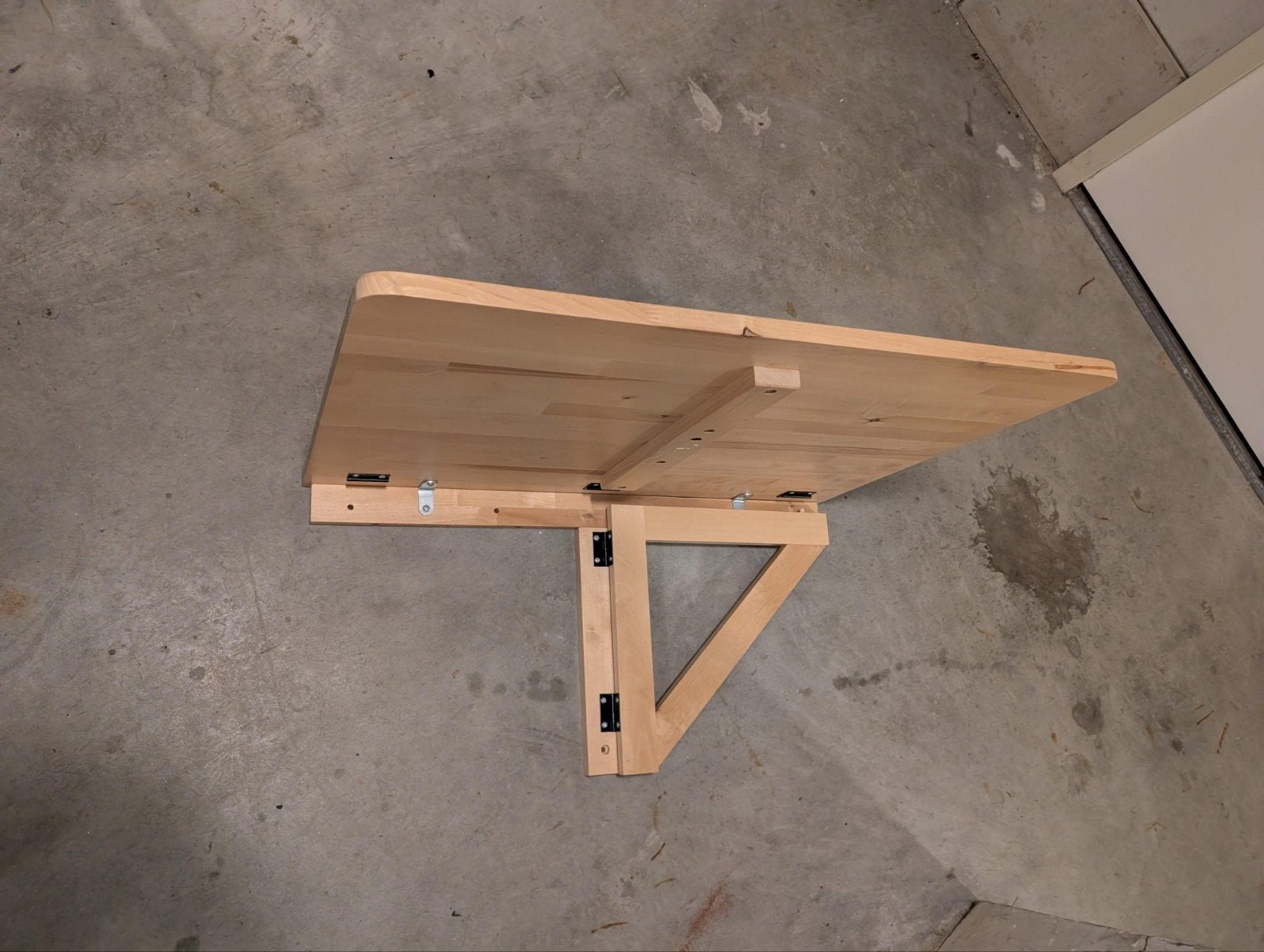 Solid wood folding wall-mounted table / desk - 59x79cm, Ophalen of Verzenden, Gebruikt, Overige typen