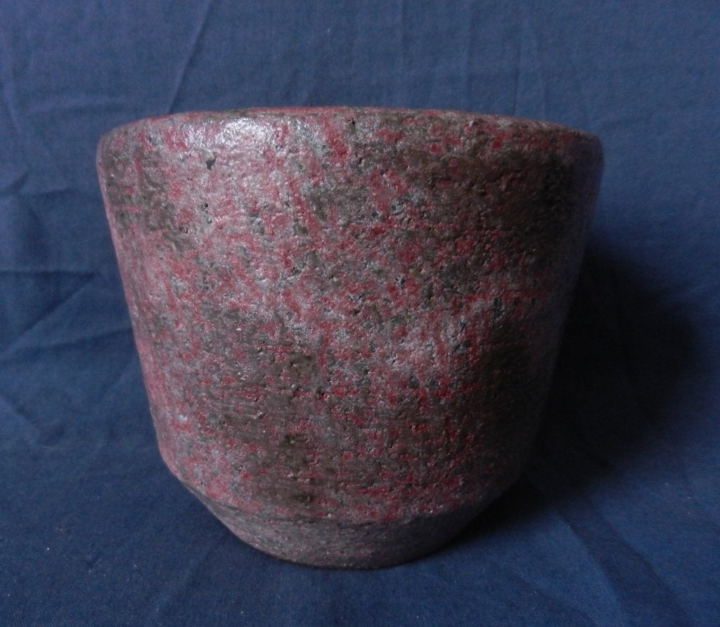 Mooie Zaalberg bordeaux en witte bloempot hxd 11,8 x 14,5 cm, Antiek en Kunst, Antiek | Keramiek en Aardewerk, Ophalen of Verzenden