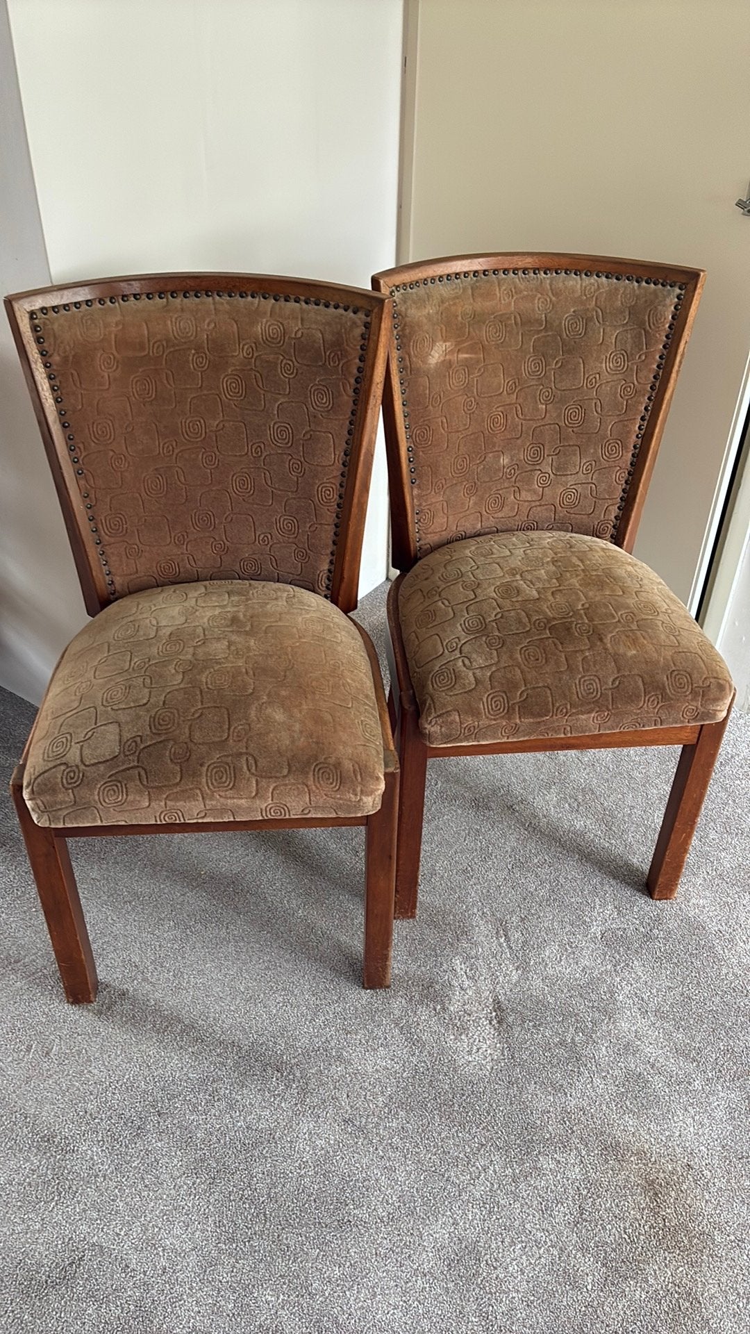 Twee eettafelstoelen, Ophalen, Gebruikt, Twee, Bruin