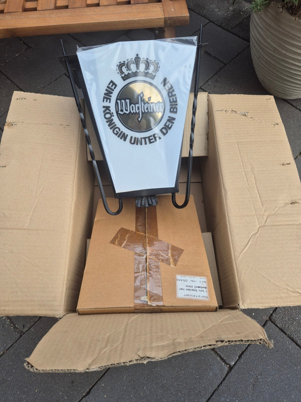 Warsteiner Wandlamp Smeedijzer - Nieuw in doos, Ophalen, Nieuw, Reclamebord, Plaat of Schild, Overige merken