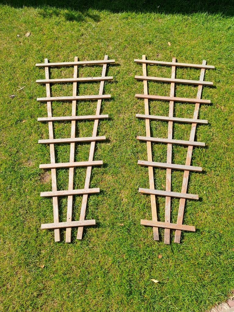 Houten klimrekken (v-trellis) voor planten (2 stuks), Tuin en Terras, Ophalen, Gebruikt, Hout, Overige typen