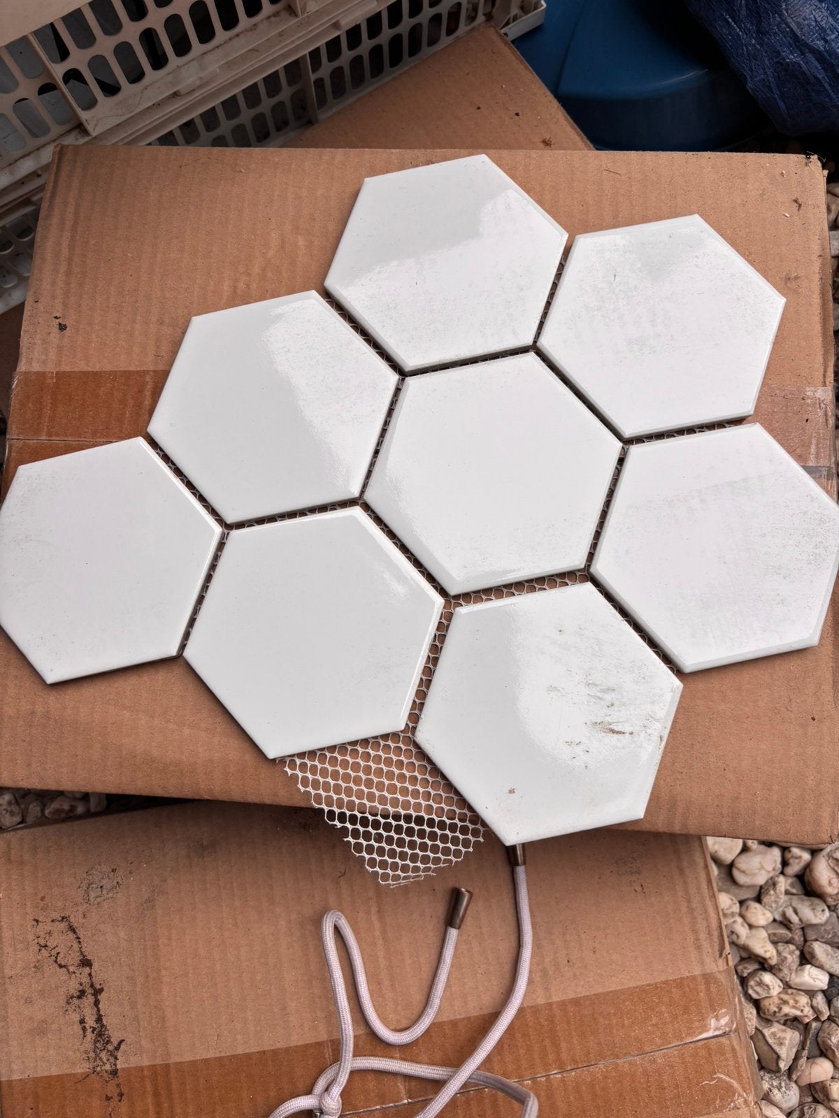 Hexagon tegel wit, Doe-het-zelf en Verbouw, Tegels, Ophalen, Nieuw, Minder dan 20 cm, Minder dan 5 m²