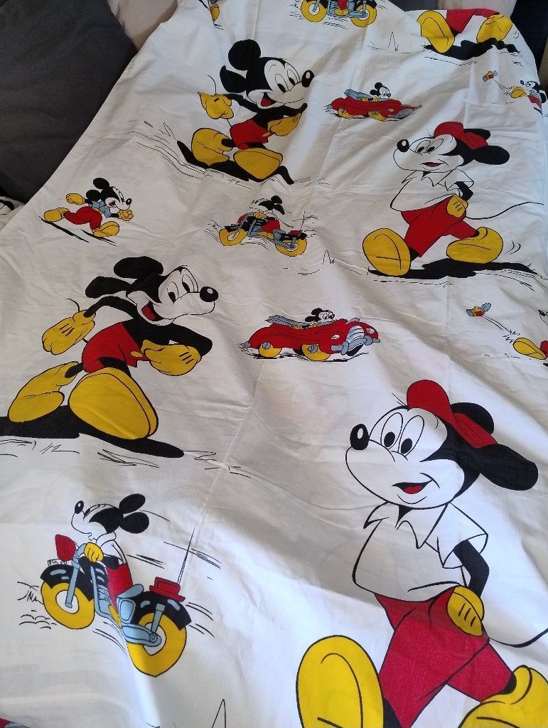 Mickey Mouse dekbedovertrek kussensloop #vintage Walt disney, Verzamelen, Ophalen of Verzenden, Mickey Mouse, Zo goed als nieuw