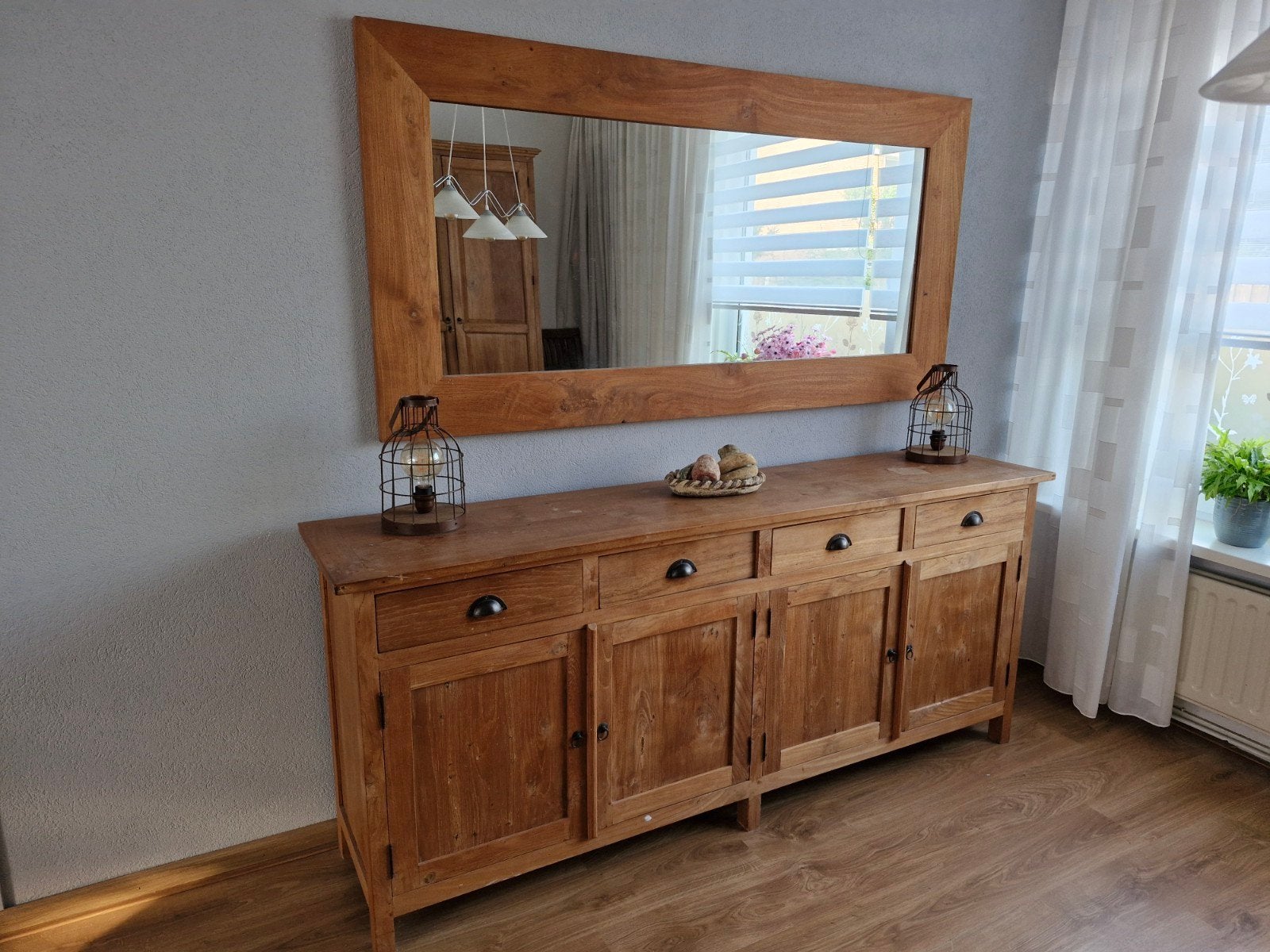 Houten dressoir met gebruikerssporen - 200x85x46 cm, Ophalen, Gebruikt, Met lade(s), 200 cm of meer