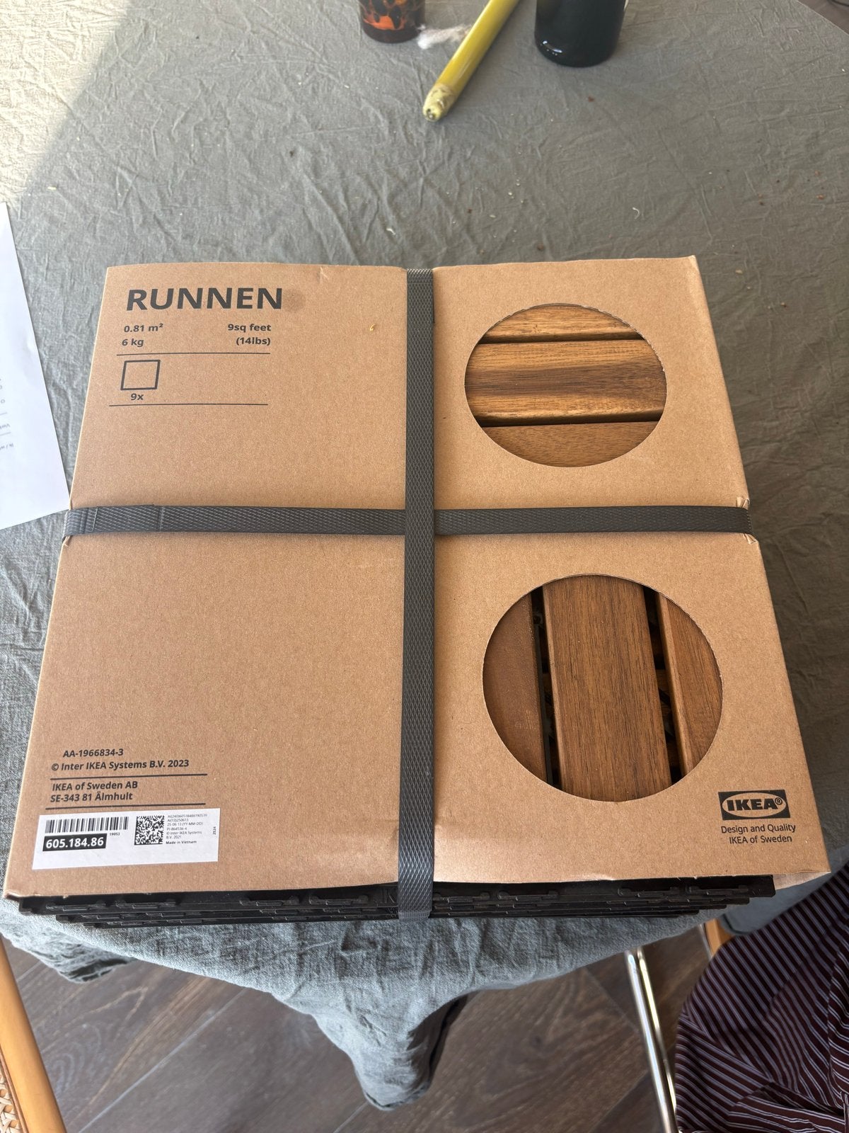 IKEA RUNNEN terrastegels 4 pakken - 9 stuks, 0.81 m², Tuin en Terras, Terrasdelen en Vlonders, Ophalen, Nieuw, Hout