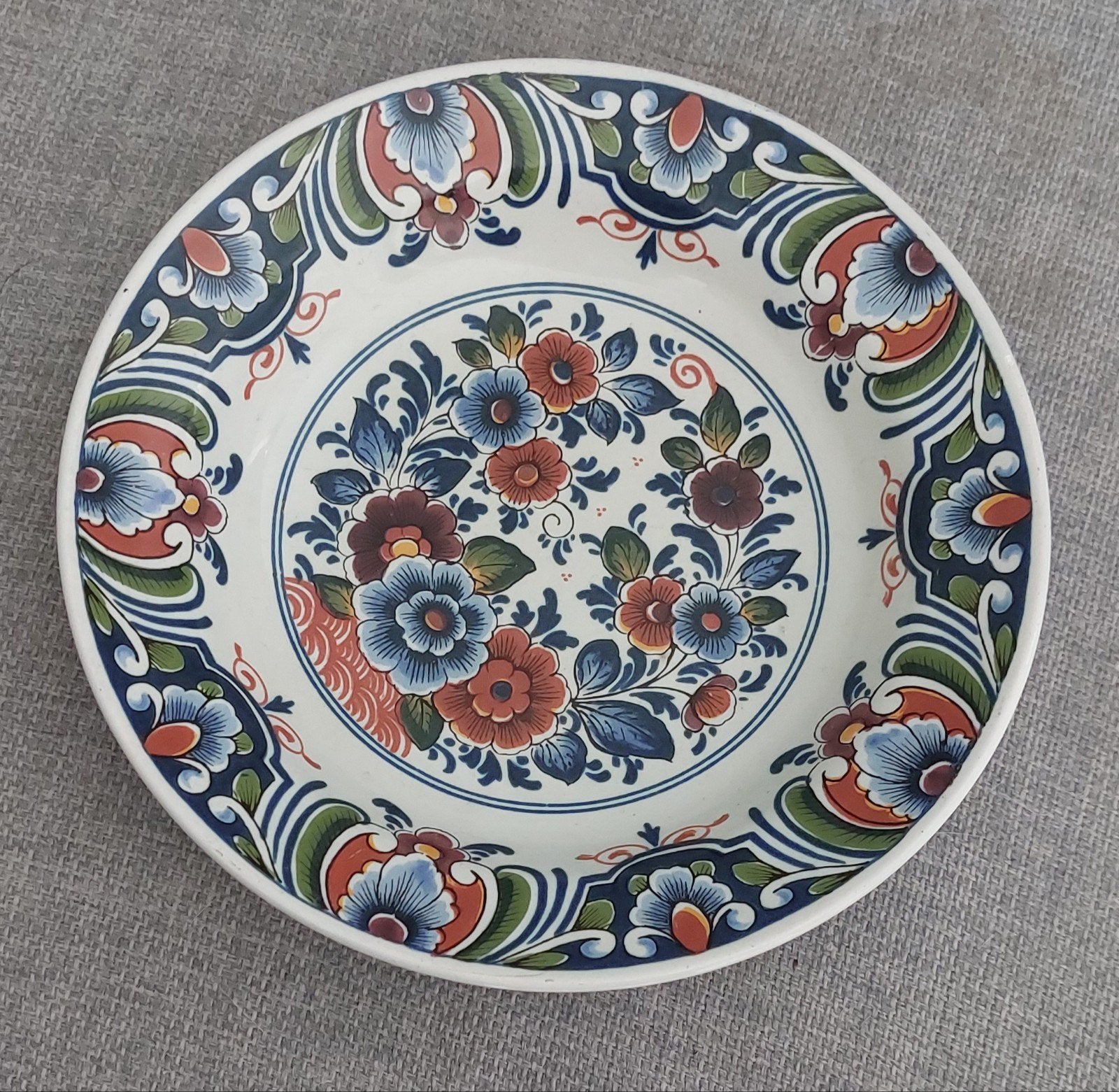 Uniek handgeschilderd polychroom wandbord – Oud Delft!!, Ophalen of Verzenden