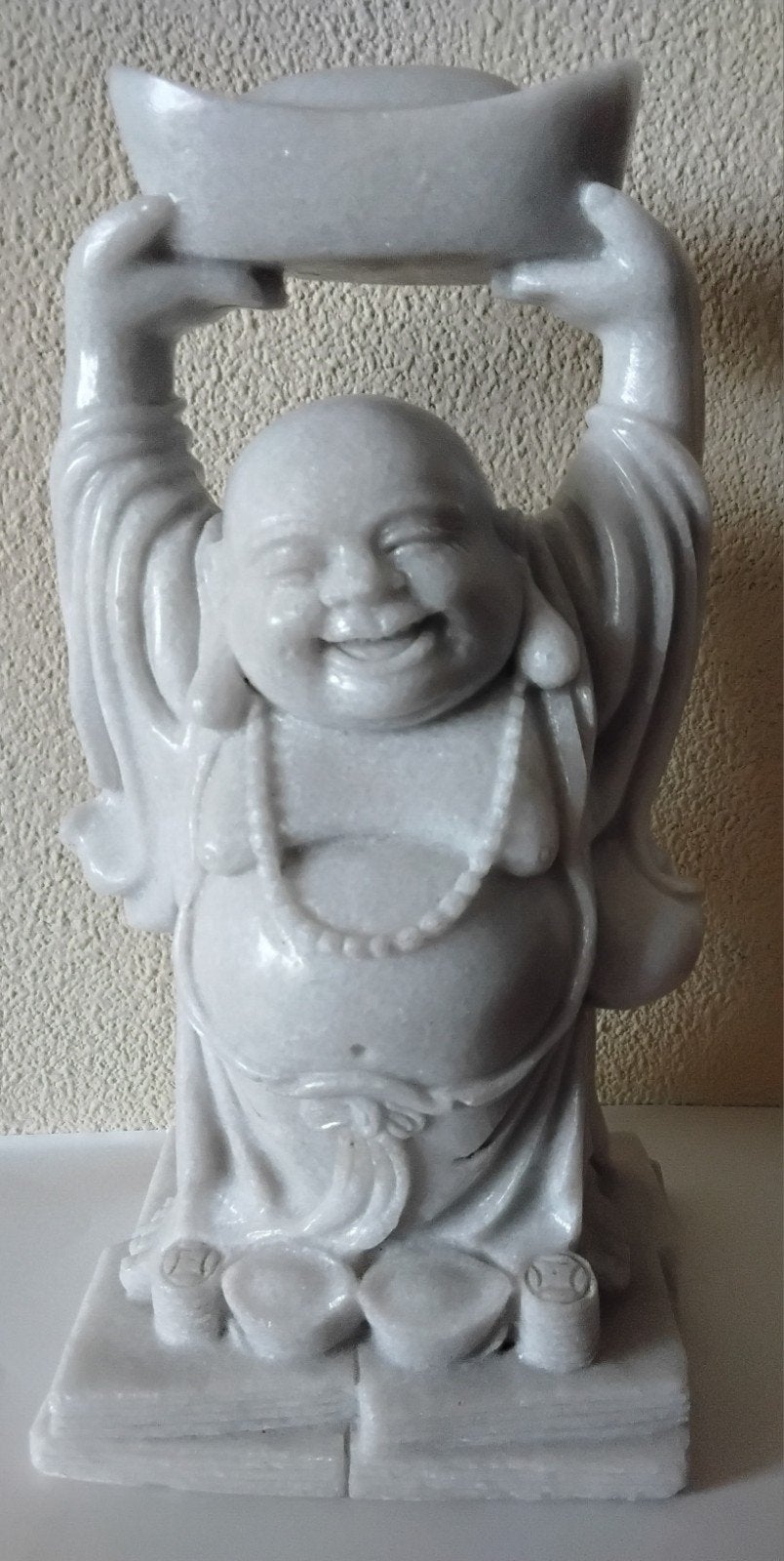 Happy Boeddha, Wit, Handgemaakt, China, 31 cm