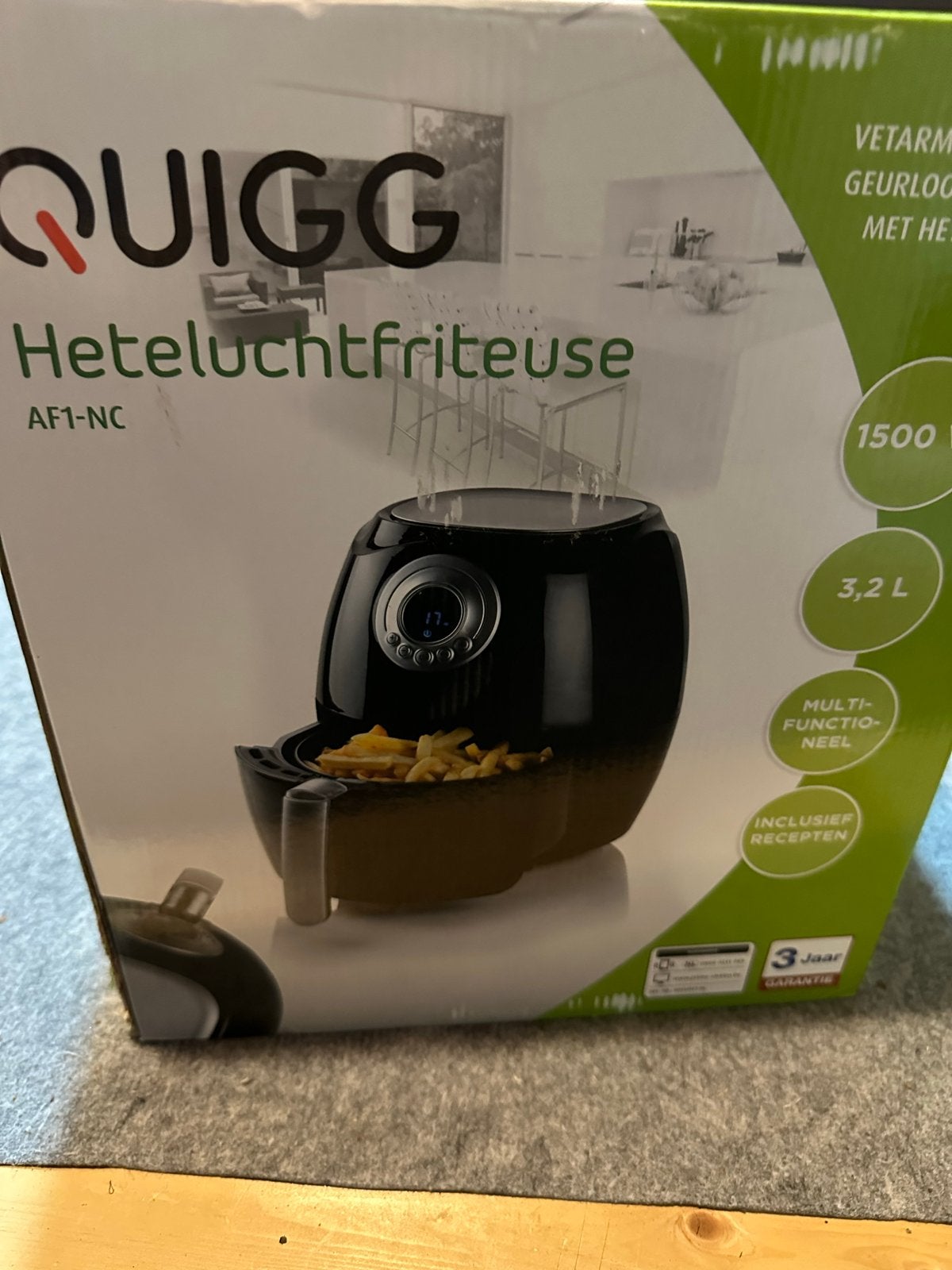 Quigg Heteluchtfriteuse AF1-NC - Zo goed als nieuw, Witgoed en Apparatuur, Airfryers, Zo goed als nieuw, Airfryer, Ophalen
