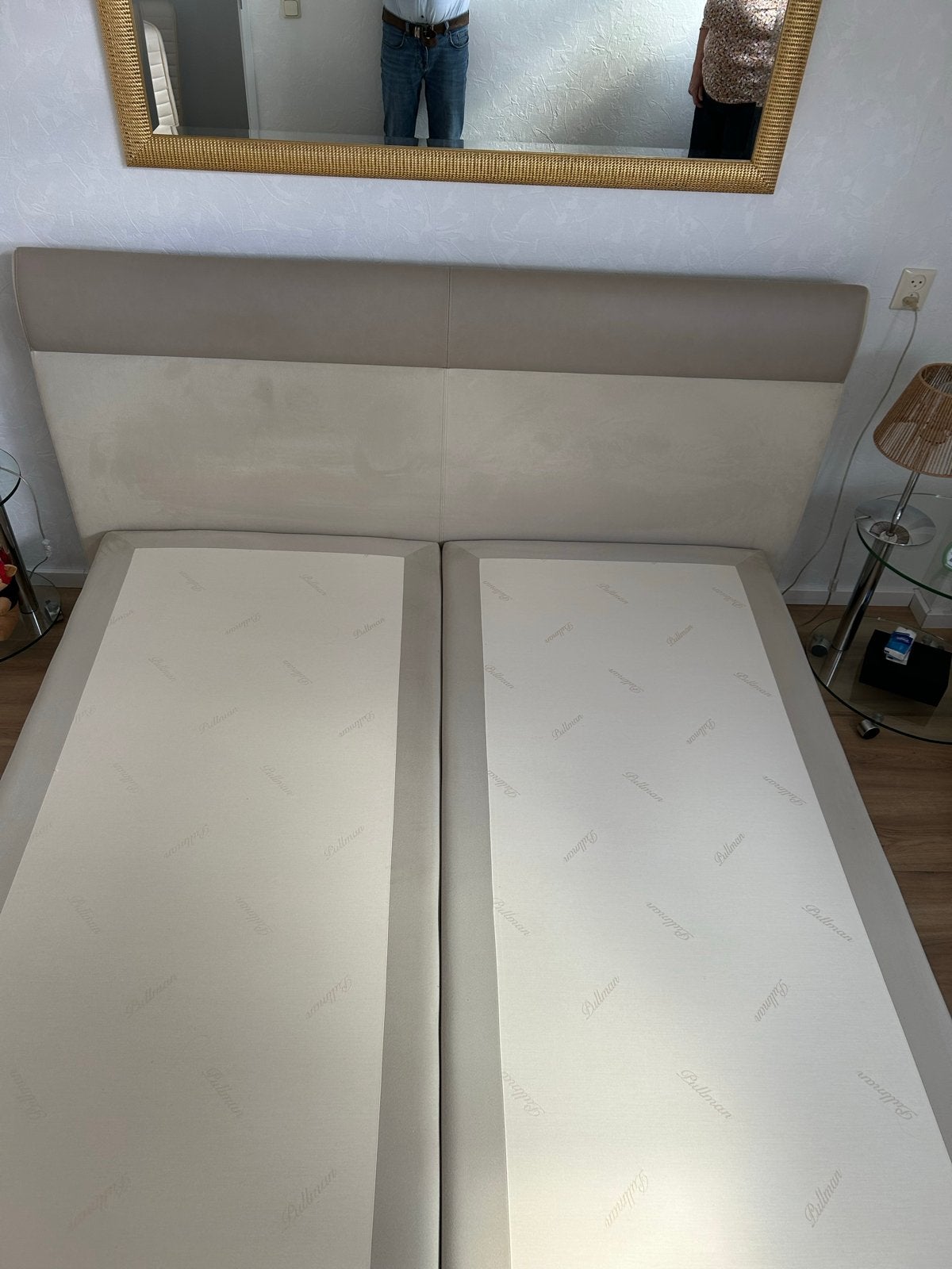 Pullman boxspring 180x210  cm met mooie ombouw en voeten, Huis en Inrichting, Ophalen, Overige materialen, Gebruikt, Overige kleuren