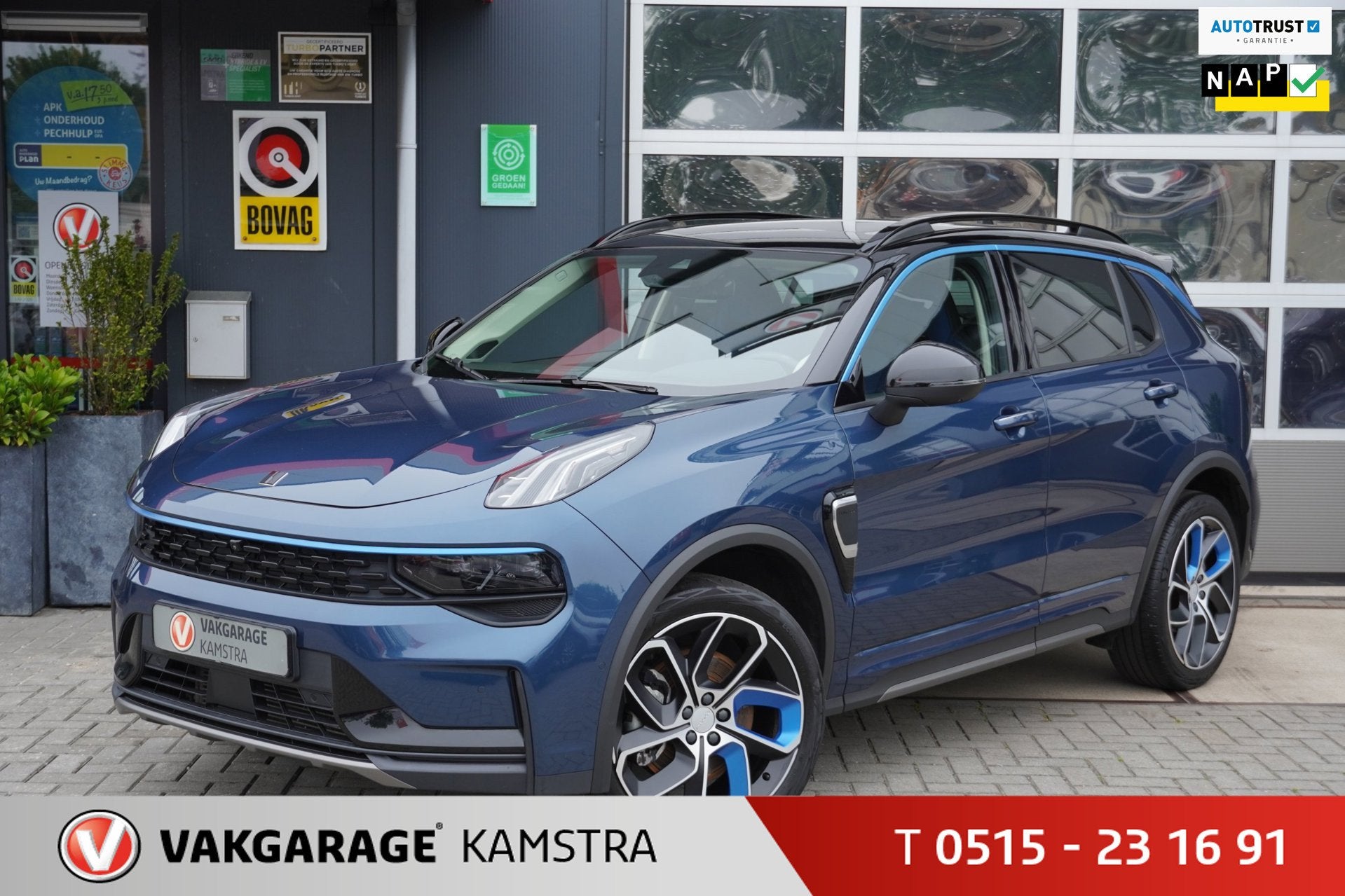 Lynk & Co 01 1.5 Panodak/Stoelvw/Navi/Cruise/360 cam, Stof, Blauw, 120 €/maand, Bedrijf