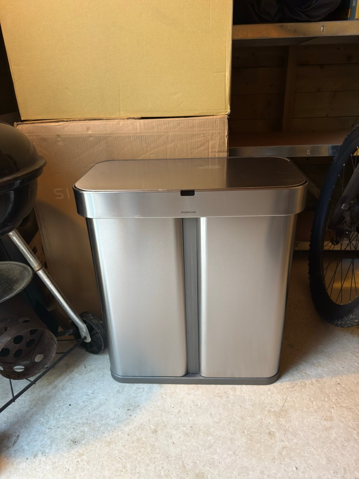 Simplehuman 58L Sensor Recycler - defect, voor onderdelen, 40 liter of meer, Ophalen of Verzenden, Gebruikt, Rvs