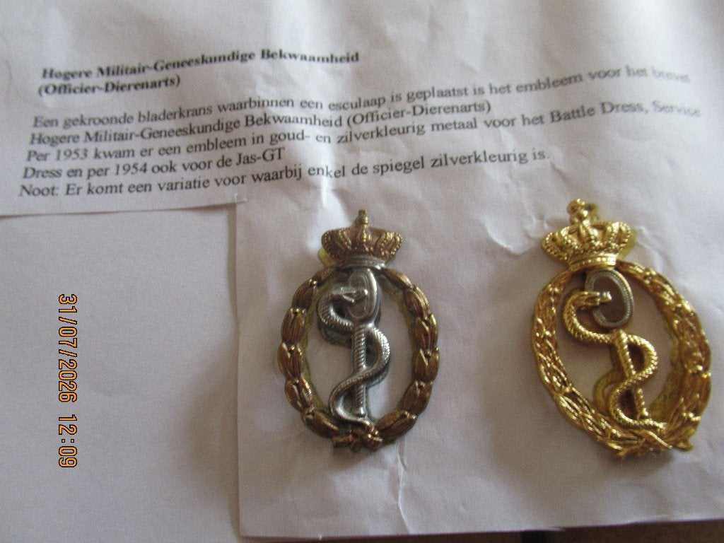 Hogere Militair Geneeskundige  Bekwaamheid, Verzamelen, Militaria | Algemeen, Verzenden, Landmacht, Nederland, Embleem of Badge