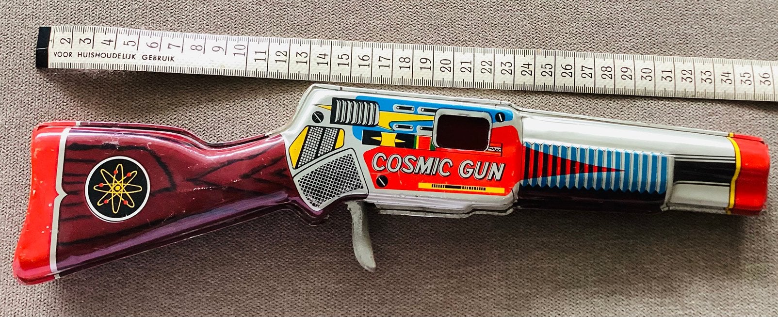 Vintage blikken Cosmic Gun,ruimte geweer,Shudo,Japan,35 cm, Ophalen
