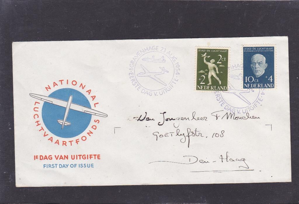 FDC E 18 Luchtvaart Fonds (438), Postzegels en Munten, Postzegels | Eerstedagenveloppen, Verzenden, Beschreven, Nederland