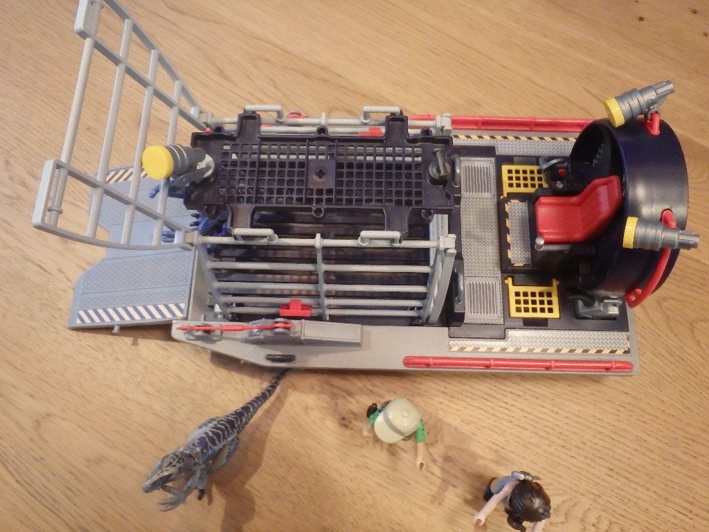 playmobil luchtkussenboot met Dino kooi 9433, Ophalen, Complete set, Zo goed als nieuw, Boot/Schip
