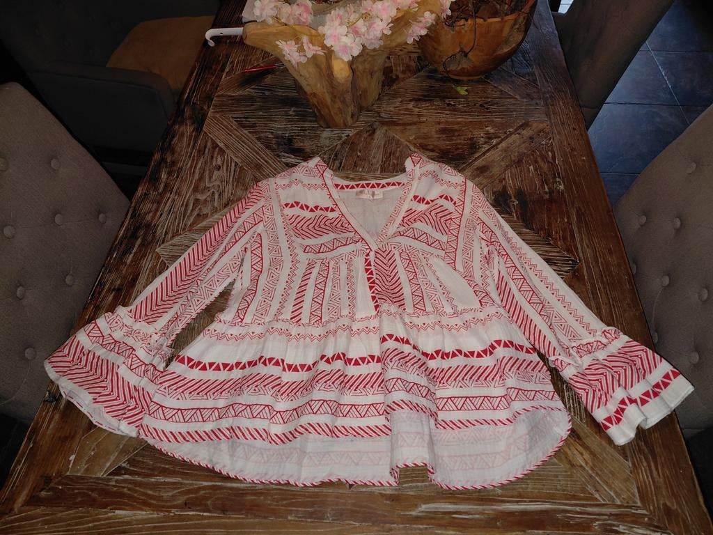Ibiza style blouse - ongedragen en comfortabel, Verzenden, Nieuw, Wit