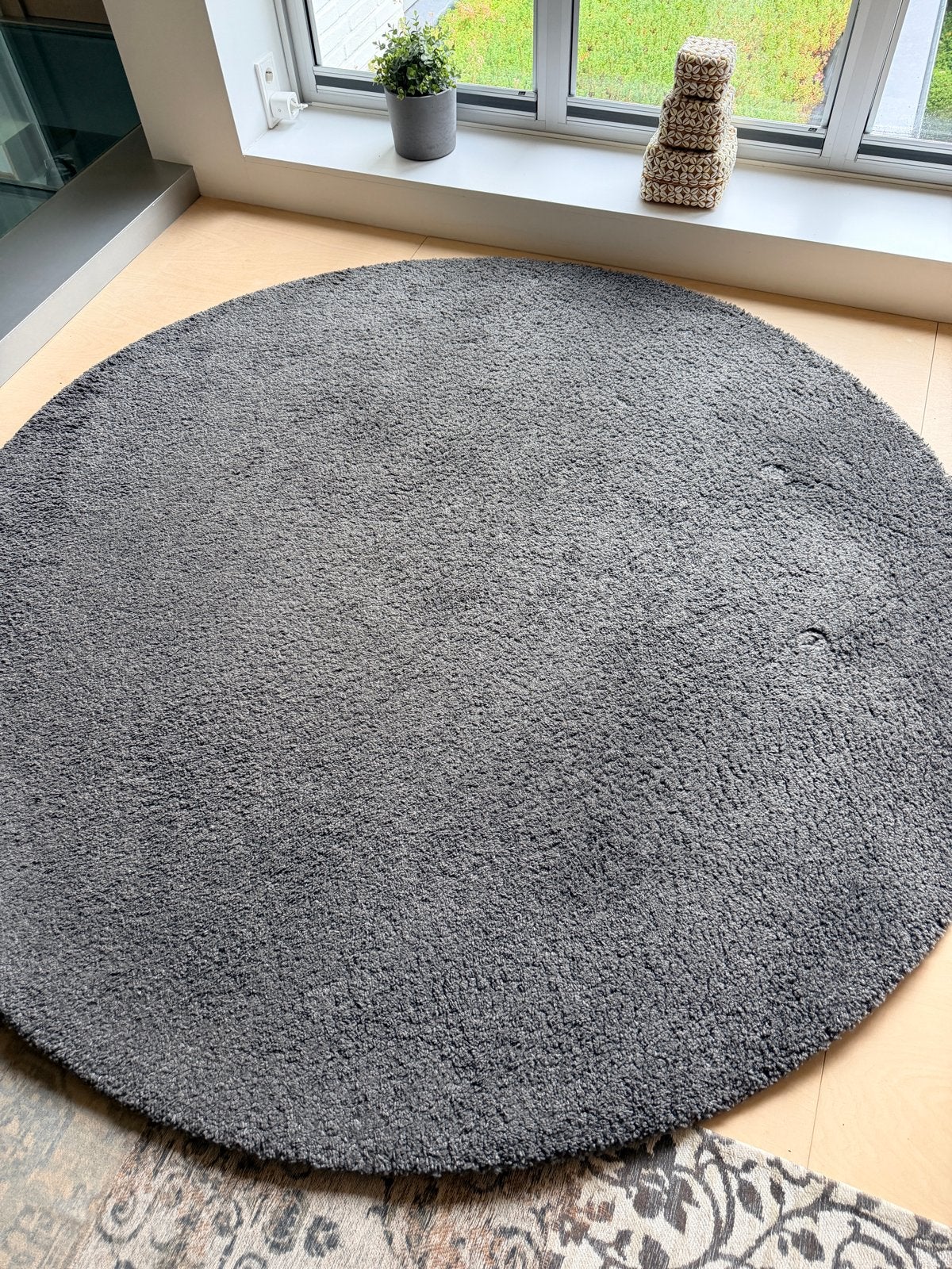 IKEA Stoense (voorheen Adum) rond vloerkleed, grijs 195cm, Ophalen, Gebruikt, 150 tot 200 cm, Rond