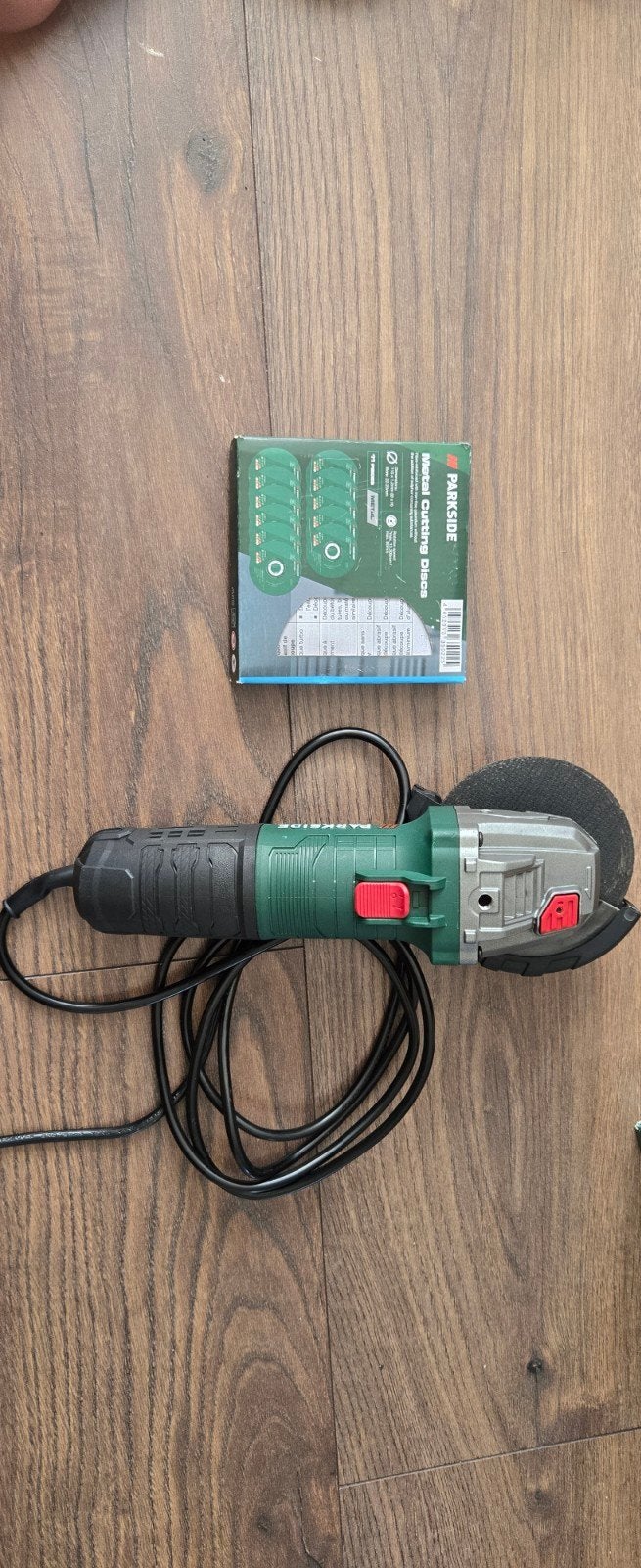 Parkside haakse slijper met slijpschijven 115mm, Ophalen of Verzenden, Gebruikt, Minder dan 700 watt, Haakse handslijpmachine