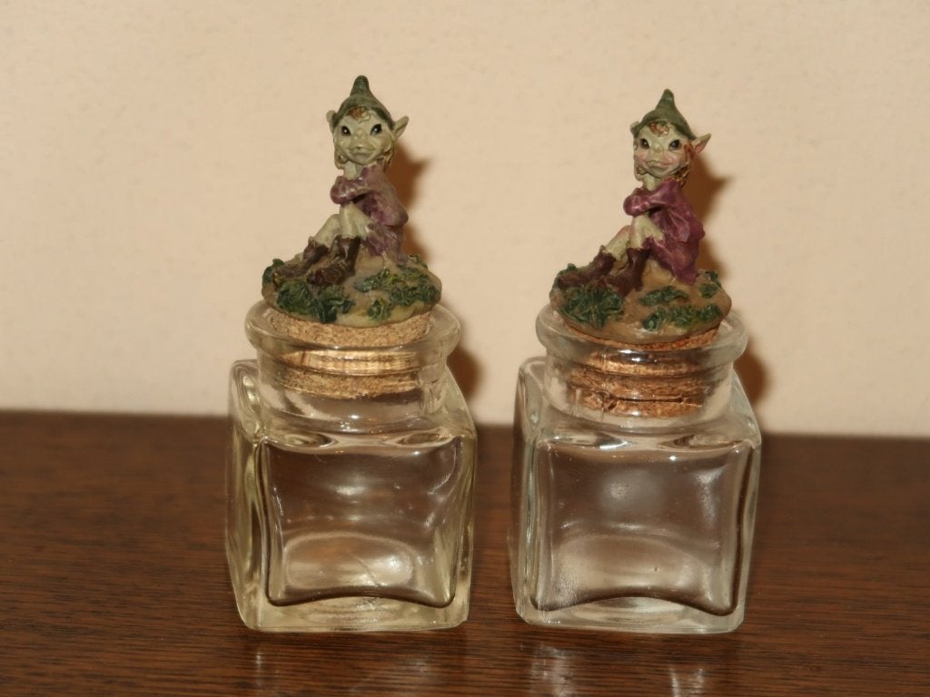 2x flesje met pixie elfje David Enterprises Pixies inktpotje, Verzenden, Zo goed als nieuw, Fantasy