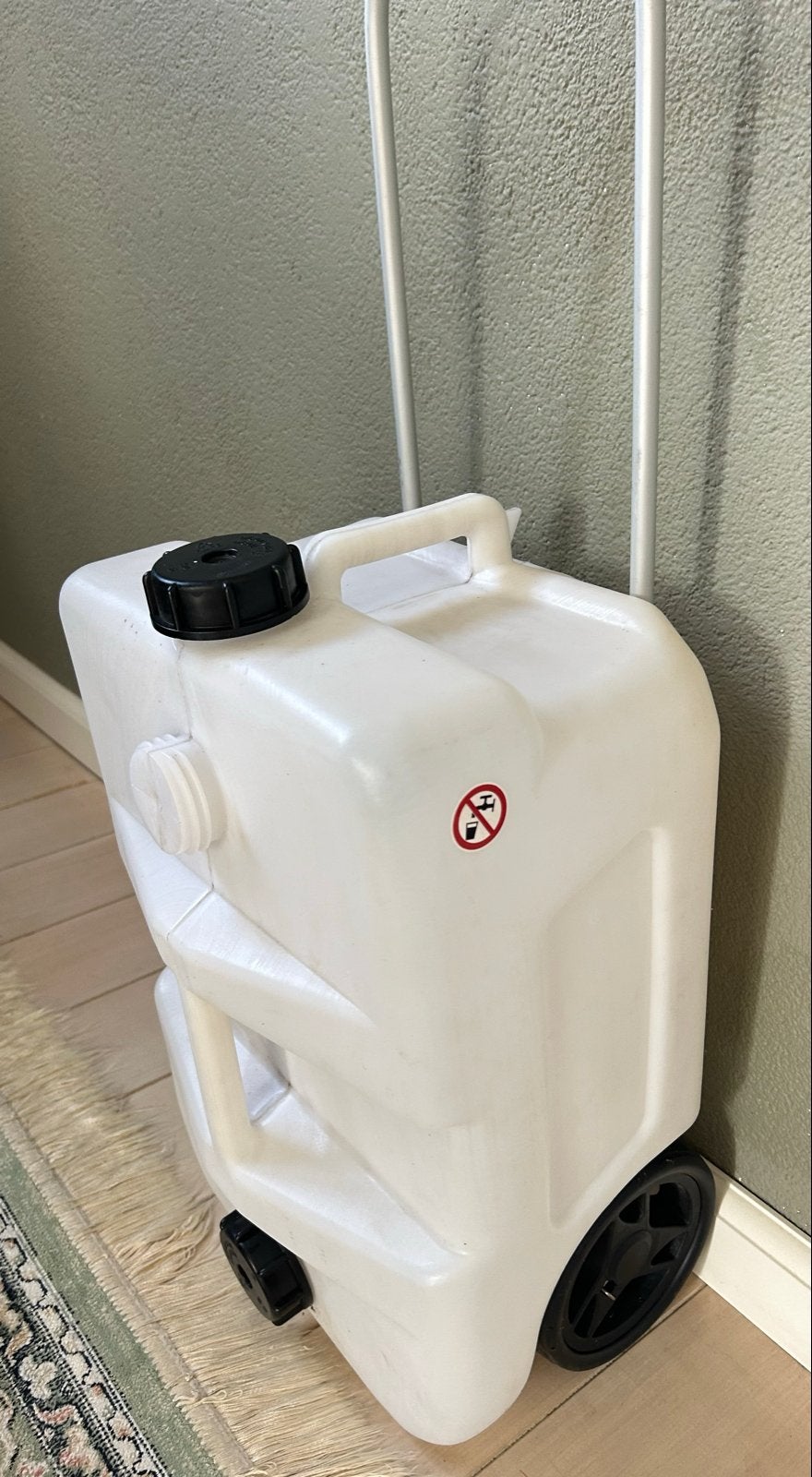 Witte afvalwatertank op wielen - Ideaal voor camping/caravan, Ophalen, Gebruikt