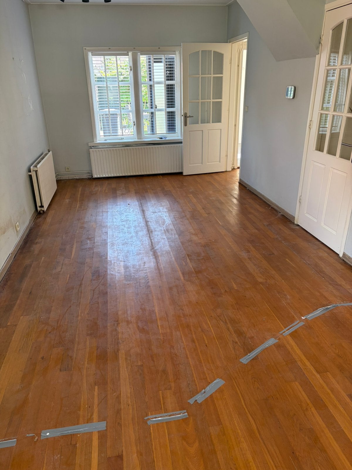 Massief eiken vloer, Ophalen, Vloerdelen of -planken, Zo goed als nieuw, 10 m² of meer