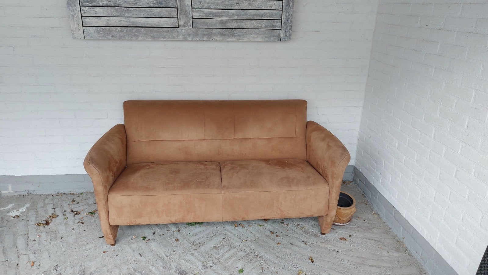BANKJE MET MICROVEZEL, Ophalen, Tweepersoons, 75 tot 100 cm, Zo goed als nieuw