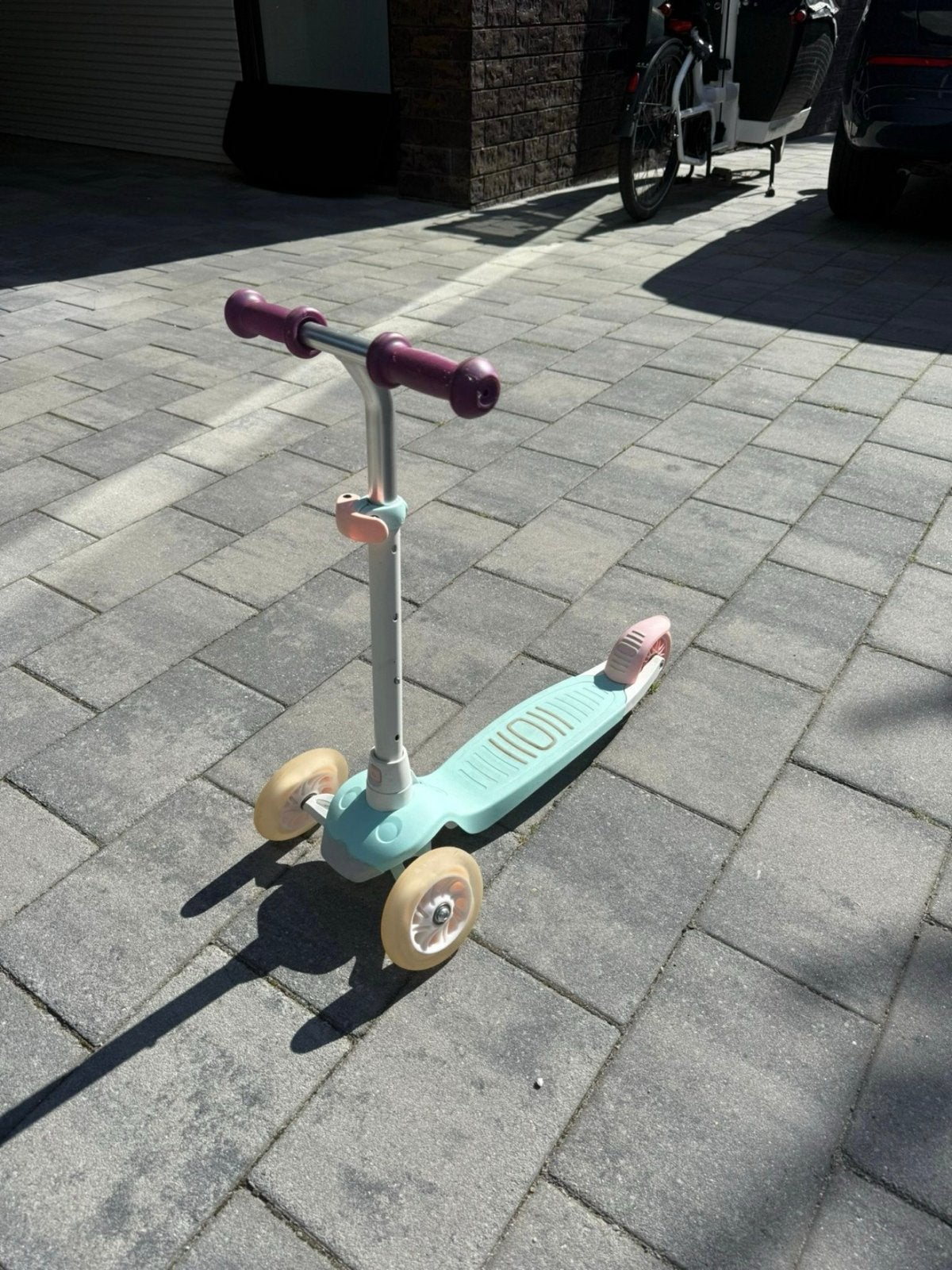 Kinderstep met 3 wielen - Roze/Mintgroen, Ophalen, Gewone step