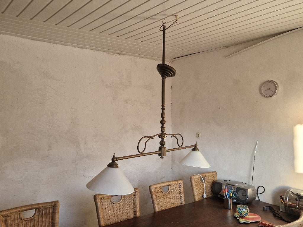 Uit nalatenschap: een landelijke grote eetkamer lamp, Ophalen, Gebruikt