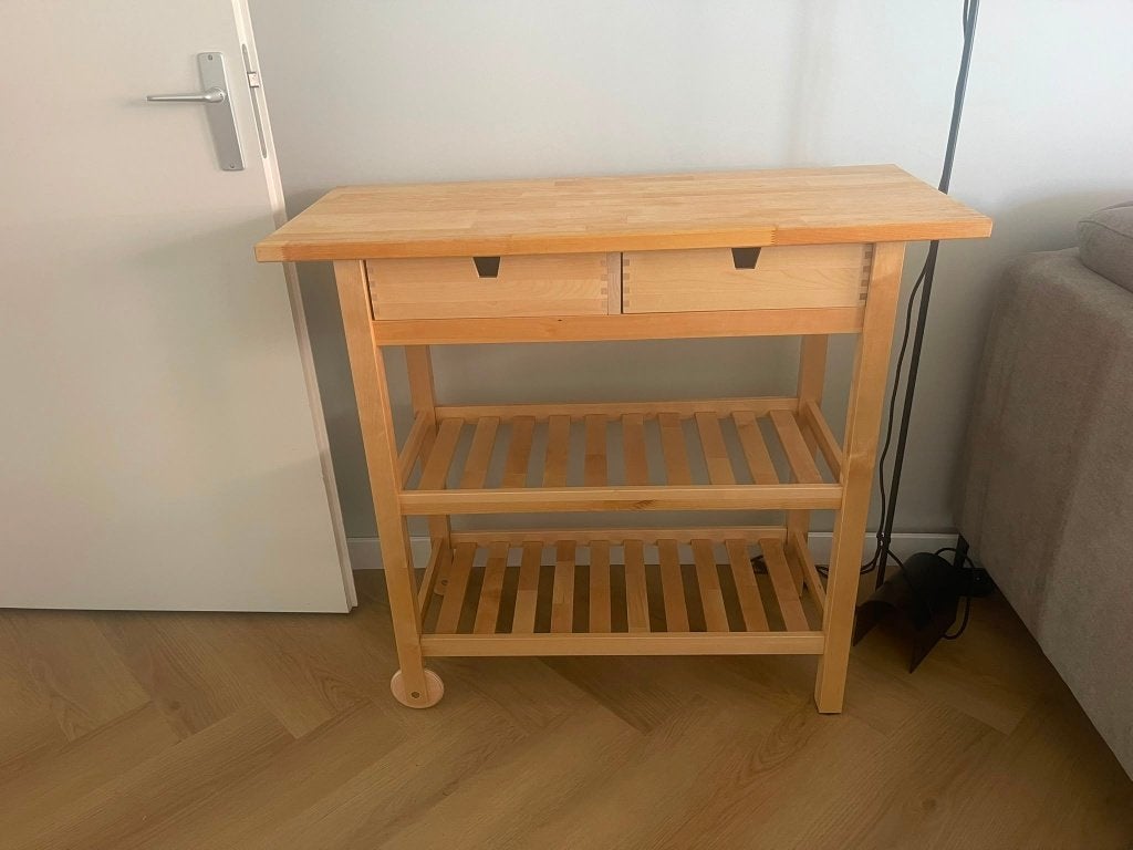 IKEA Keukenwagen (Berken) – Goede Staat, Ophalen, Beige, 50 tot 100 cm, Zo goed als nieuw