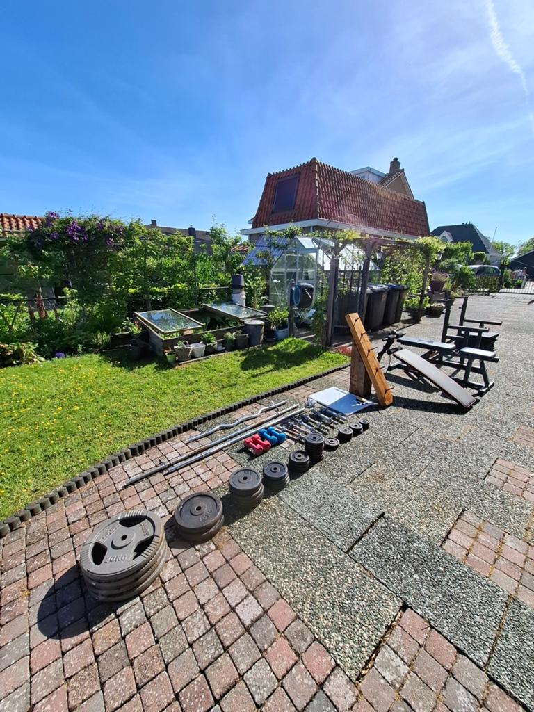 Uitgebreide fitnessset voor homegym (179,5 kg), Ophalen, Gebruikt, Halterset