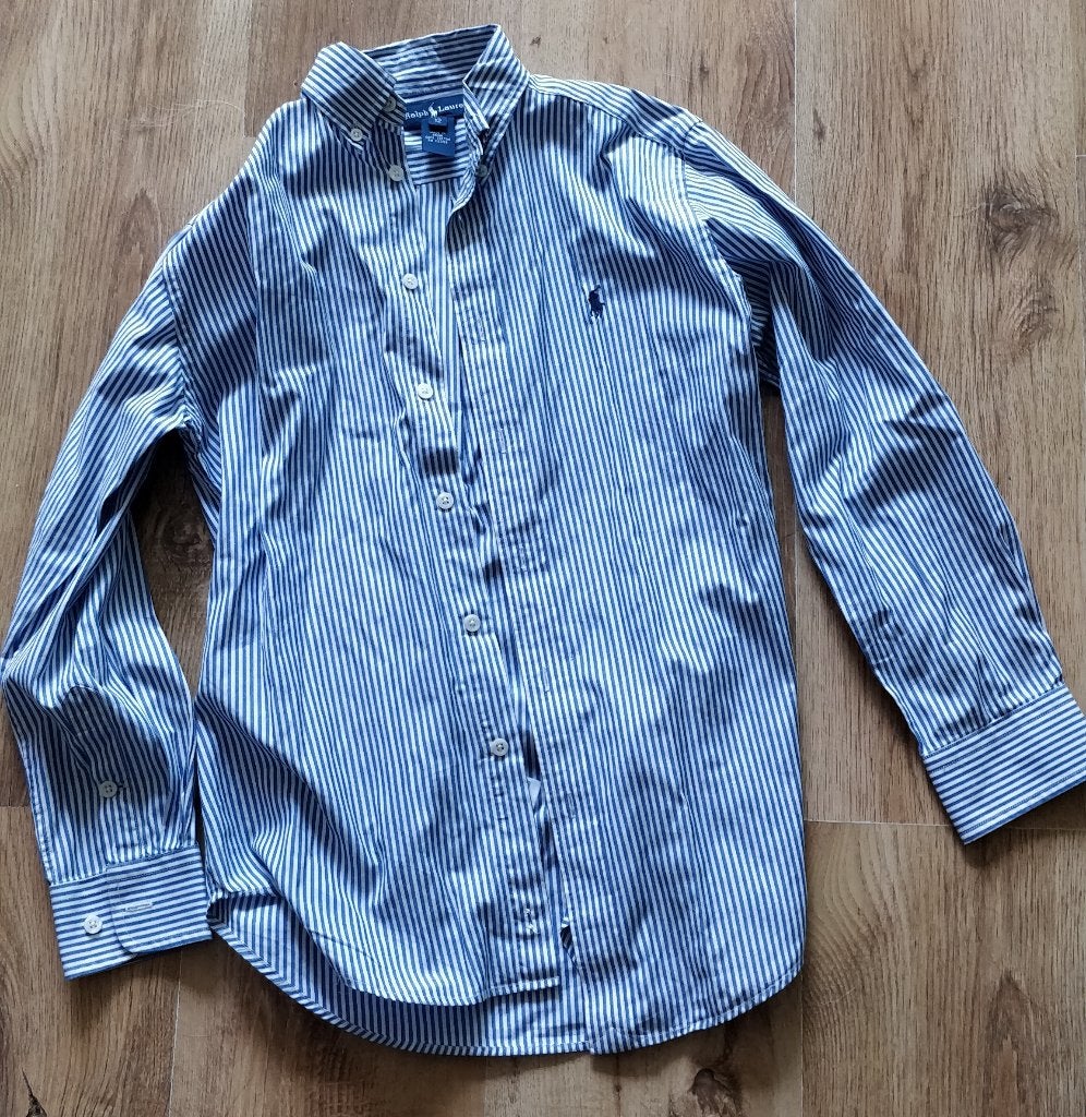 Ralph Lauren blouse, mt 12, Ralph Lauren, Ophalen of Verzenden, Gedragen, Blauw