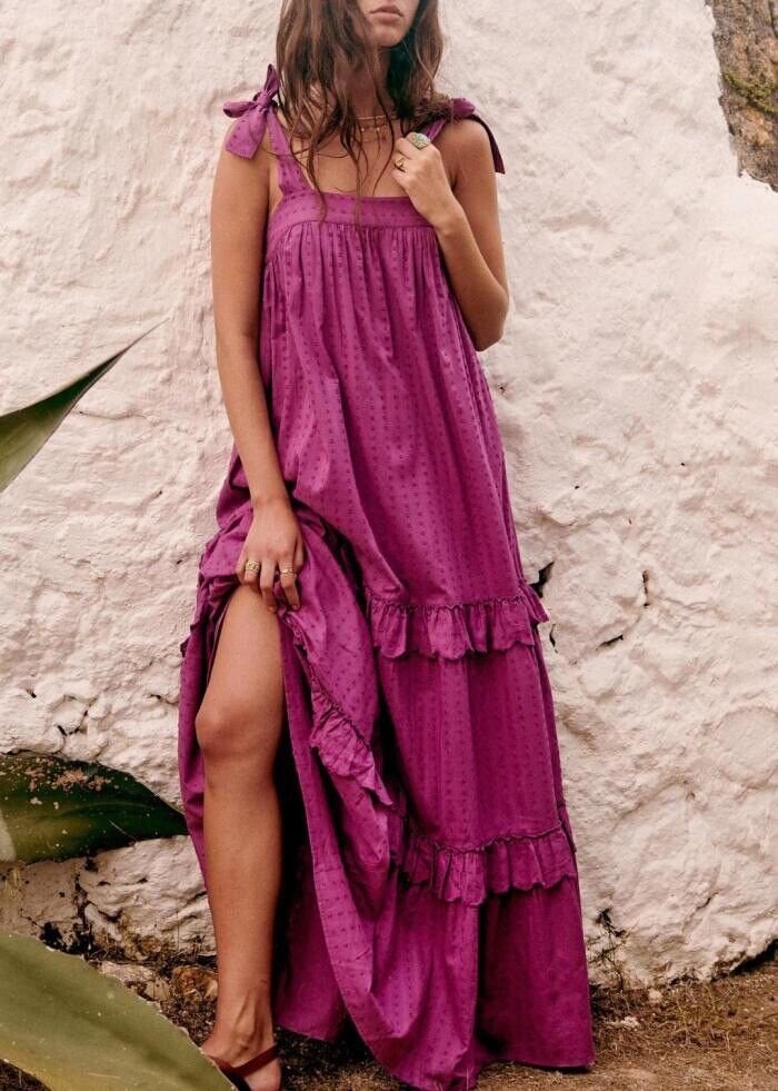 Sézane jurk Albana kleur fuchsia maat 46 NIEUW, Kleding | Dames, Overige kleuren, Maat 46/48 (XL) of groter, Nieuw, Ophalen of Verzenden
