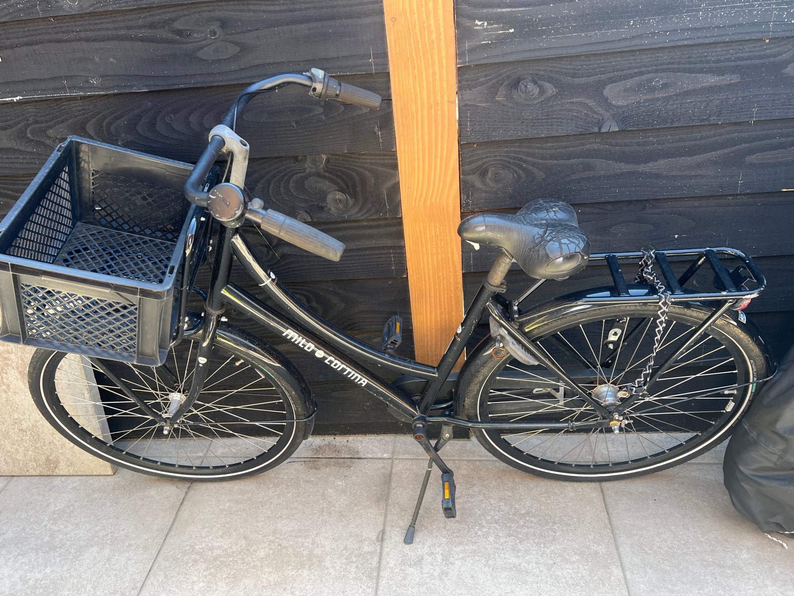 Milo Cortina Damesfiets met mand - Zwart, Terugtraprem, Gebruikt, Versnellingen, 50 tot 53 cm