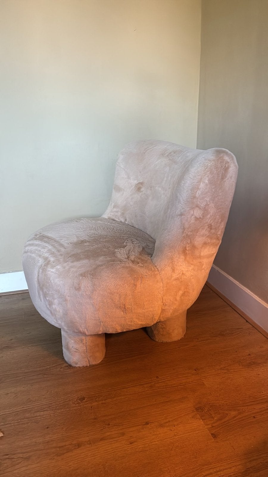 So Home light & living Fauteuil Kamovu - Beige Furry, Ophalen, Zo goed als nieuw, Stof, 75 tot 100 cm