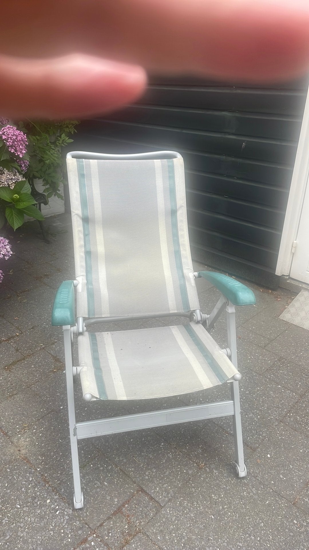 Dukdalf  tuinstoel, Tuin en Terras, Ophalen, Gebruikt, Kunststof, Verstelbaar