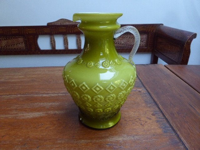 Mooie vintage opaline vaas, 30 cm.