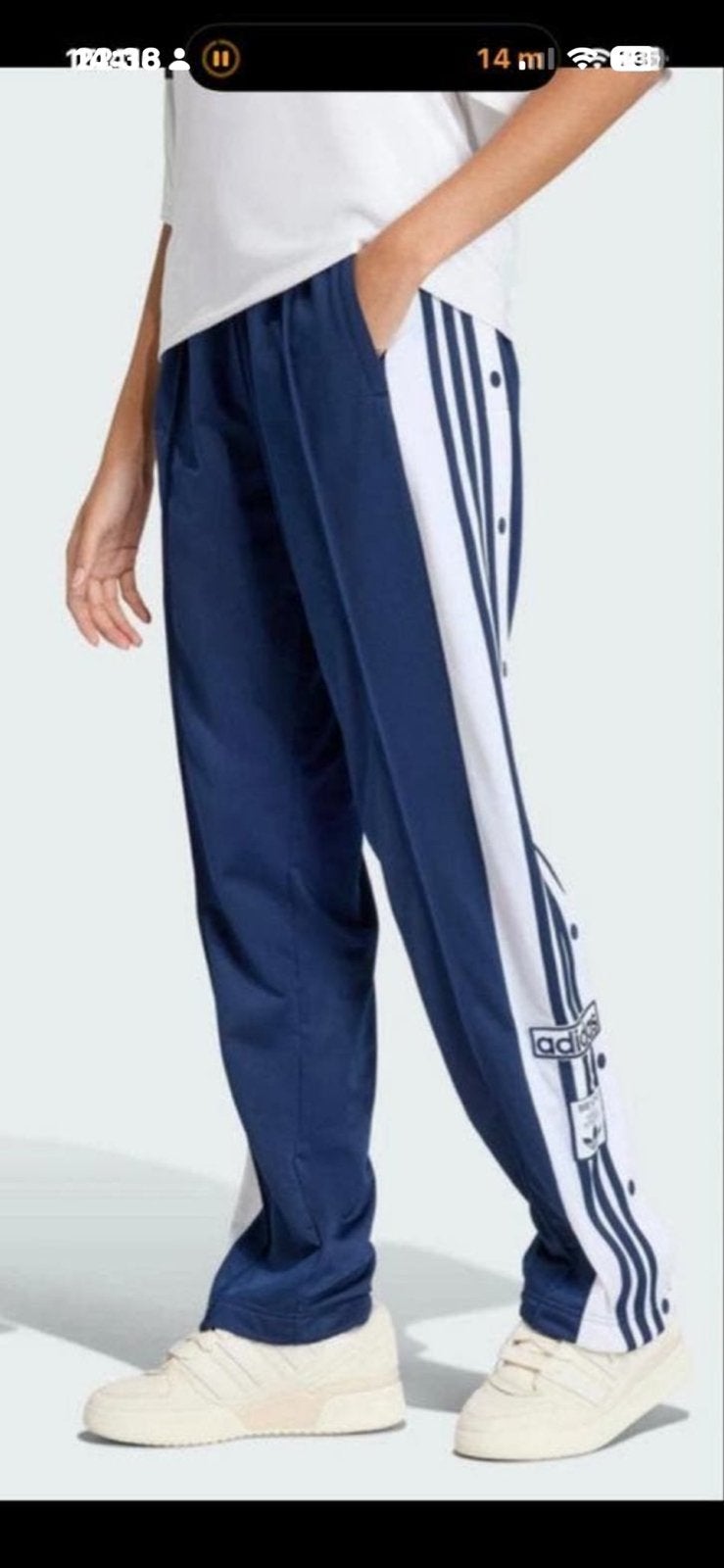 Adidas Adibreak trainingsbroek met drukknopen, Blauw, Maat 42/44 (L), Ophalen of Verzenden, Zo goed als nieuw