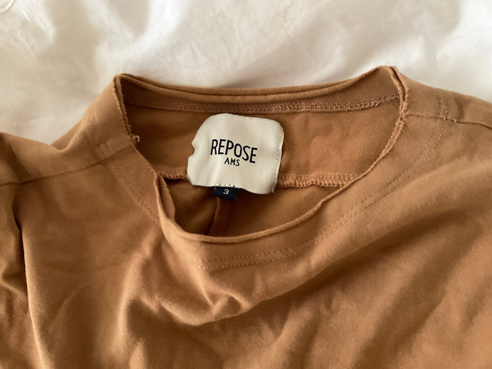 Jurkje meisje 3 jaar Repose Ams t-shirt jurkje kaneel, Verzenden, Zo goed als nieuw, Maat 98