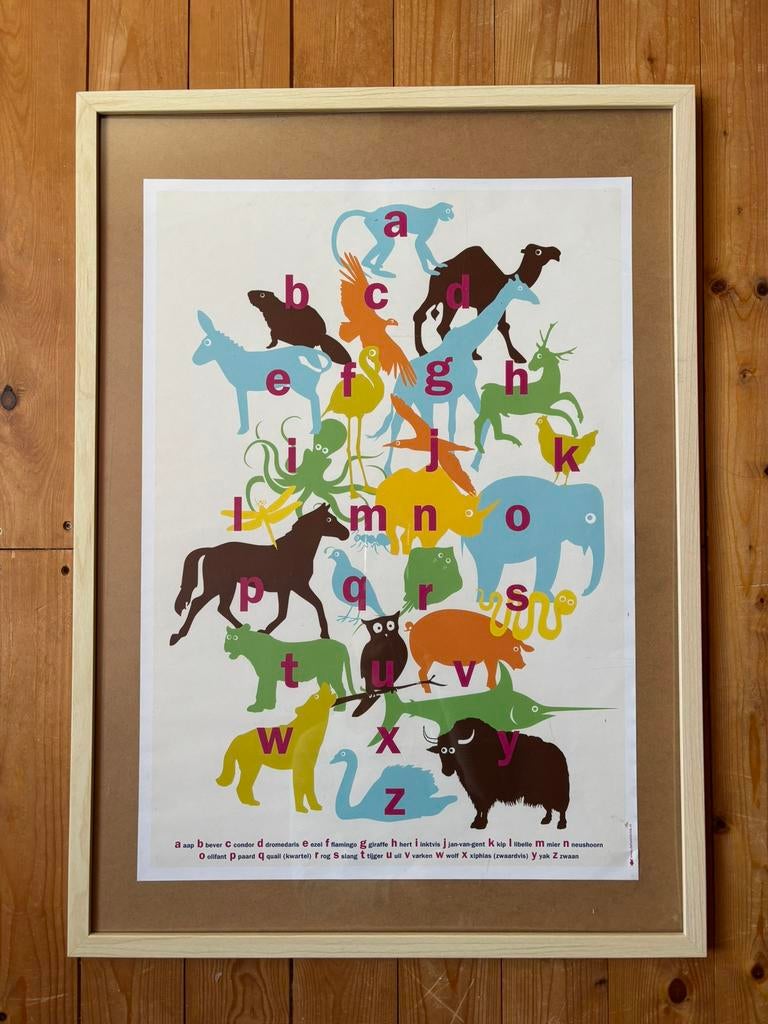 Dieren alfabet poster, Ophalen of Verzenden, Zo goed als nieuw, Wanddecoratie
