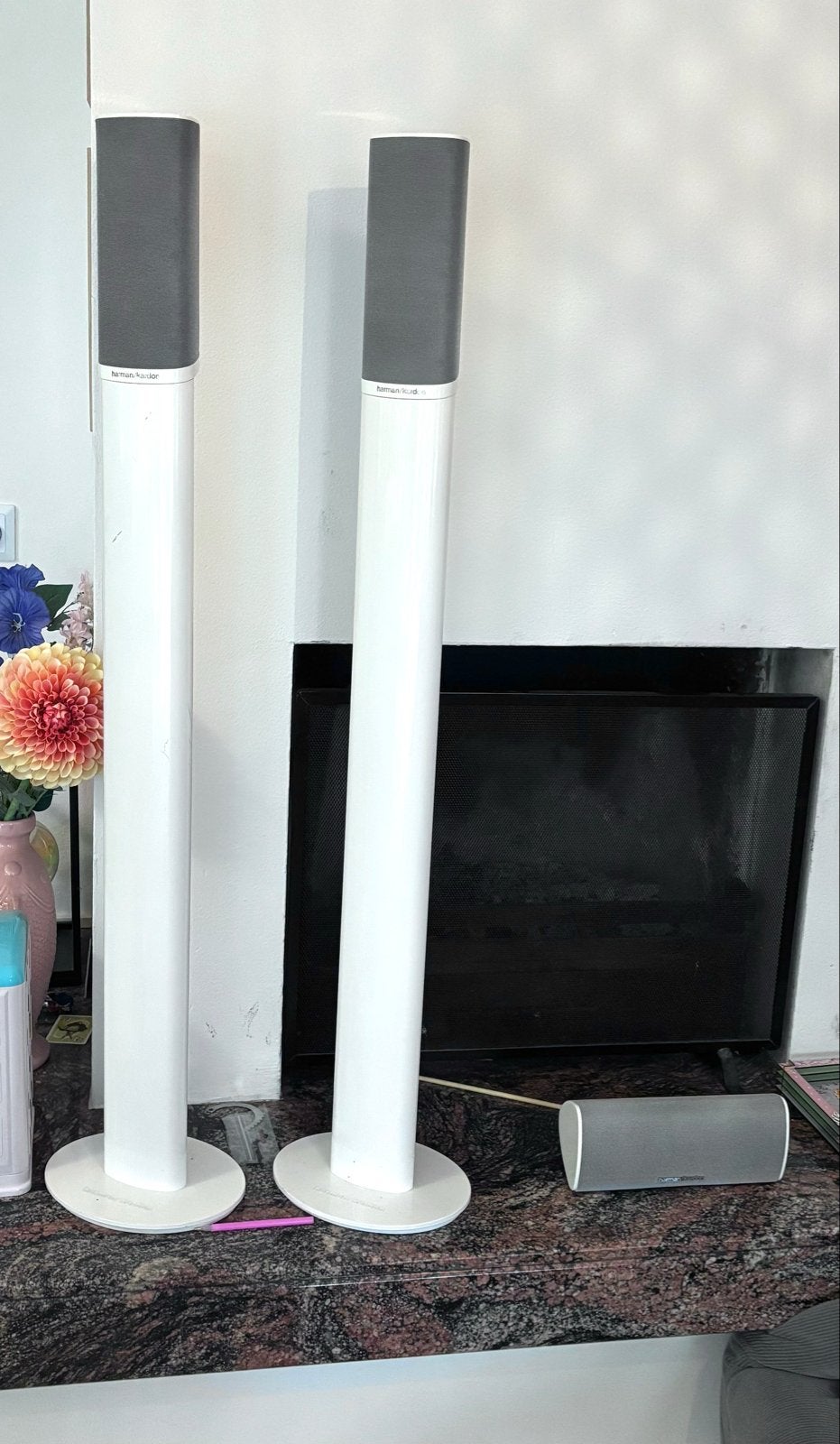 Harman Kardon Center & Surround speakers - wit, Audio, Tv en Foto, Luidsprekers, Ophalen, Gebruikt, Speakerset, 60 tot 120 watt