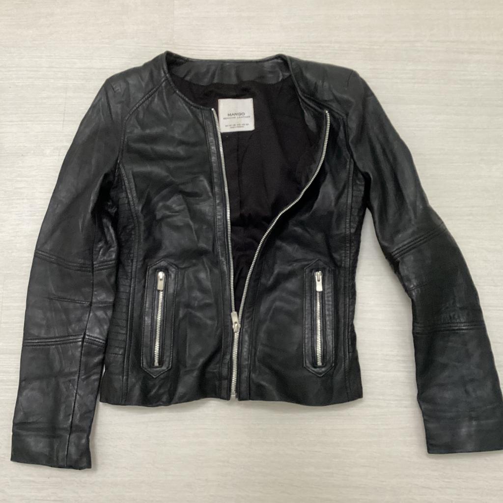 Zwart lamsleren jack XS, Ophalen of Verzenden, Zo goed als nieuw, Maat 34 (XS) of kleiner, Zwart