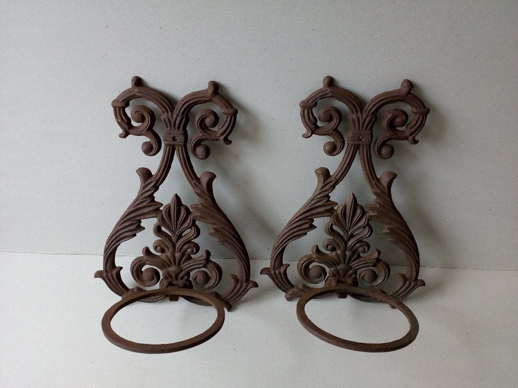 Gietijzeren plantenhouders. Muurdecoratie.Vintage., Ophalen of Verzenden