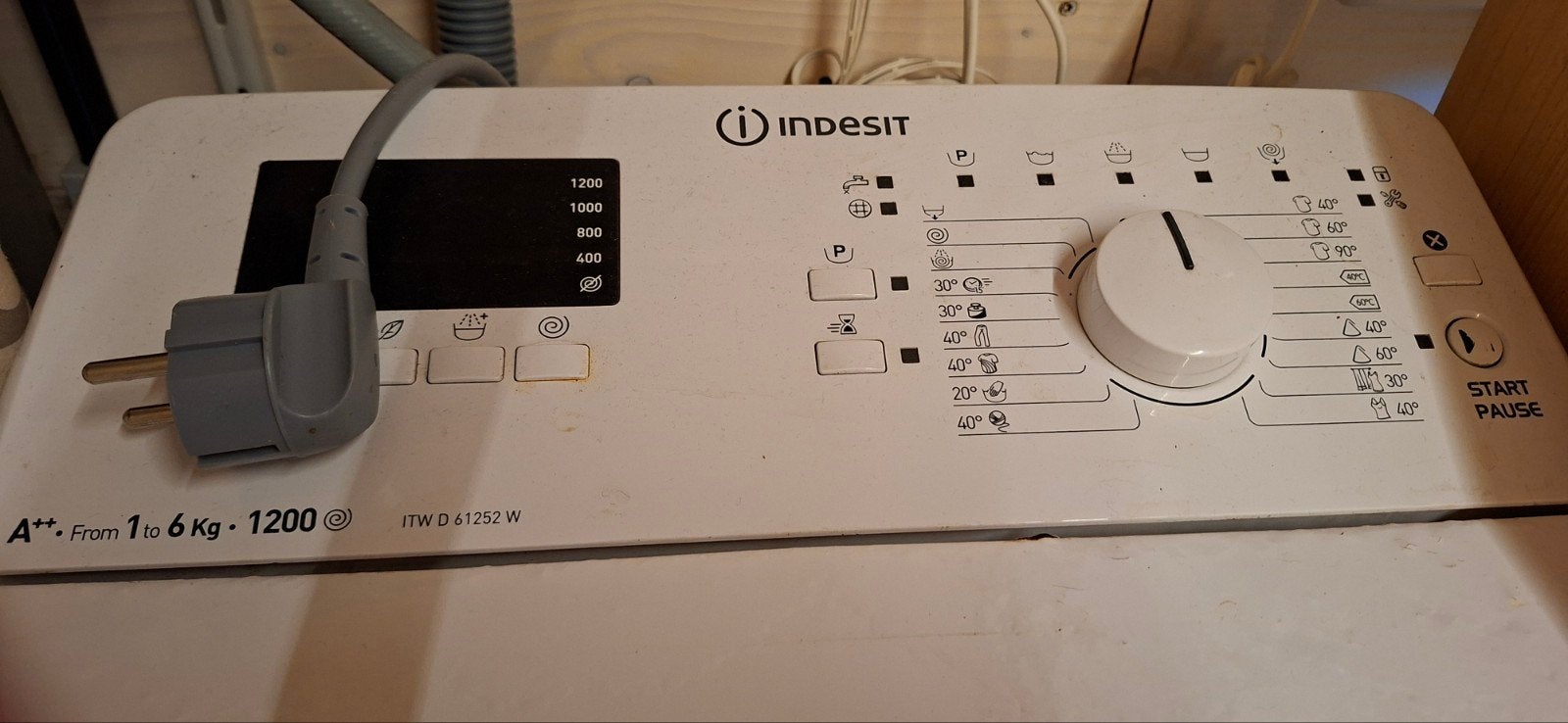 Indesit bovenlader wasmachine, Witgoed en Apparatuur, Ophalen, 1200 tot 1600 toeren, 85 tot 90 cm