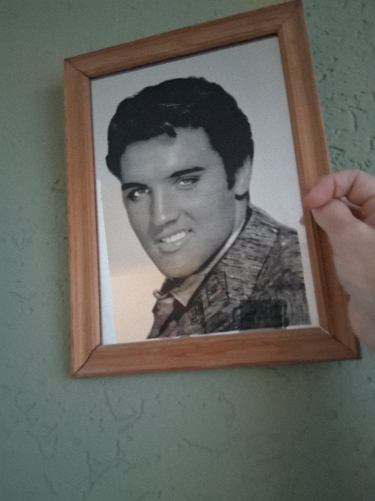Vintage spiegel met Elvis Presley erop, Minder dan 50 cm, Ophalen of Verzenden, Zo goed als nieuw, Minder dan 100 cm