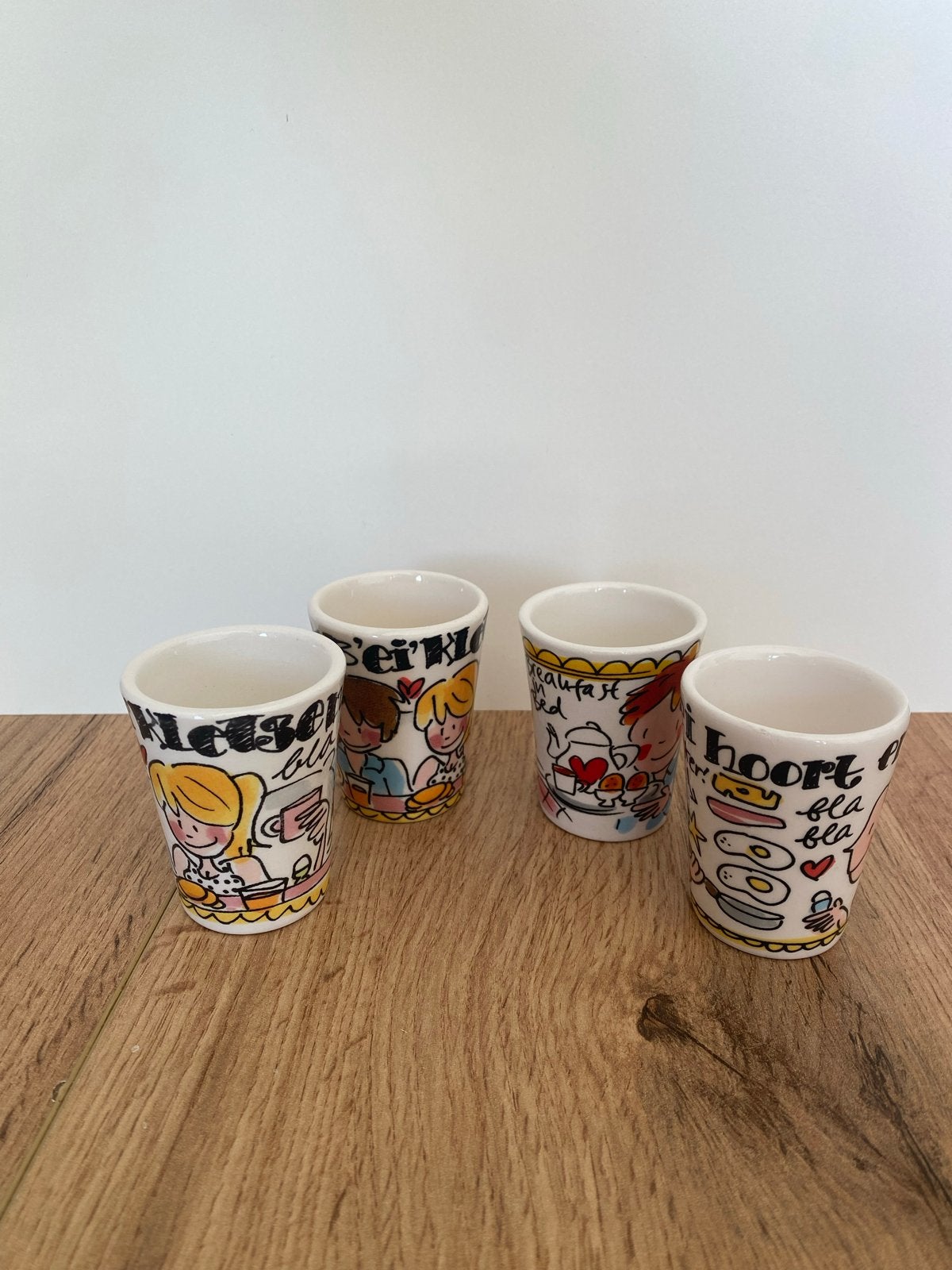 Blond Amsterdam Eierdopjes - Set van 4, Zo goed als nieuw, Steen/keramiek, Meerkleurig, Ophalen