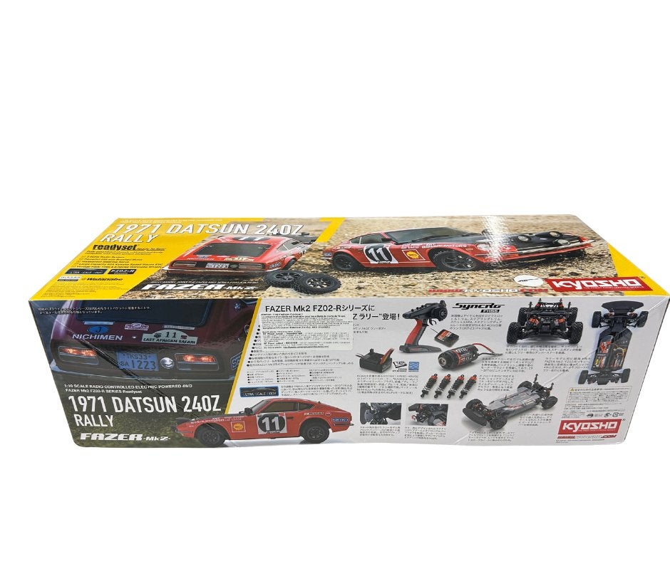 Kyosho Fazer FZ02-R Rally Datsun 240Z 1971 1:10 rc auto, Hobby en Vrije tijd, Modelbouw | Radiografisch | Auto's, Elektro, Verzenden