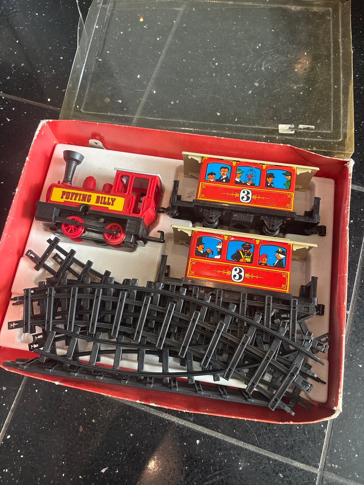 Puffing Billy Treinset met Rails - Vintage Speelgoed, Overige merken, Gelijkstroom, Ophalen of Verzenden, Analoog