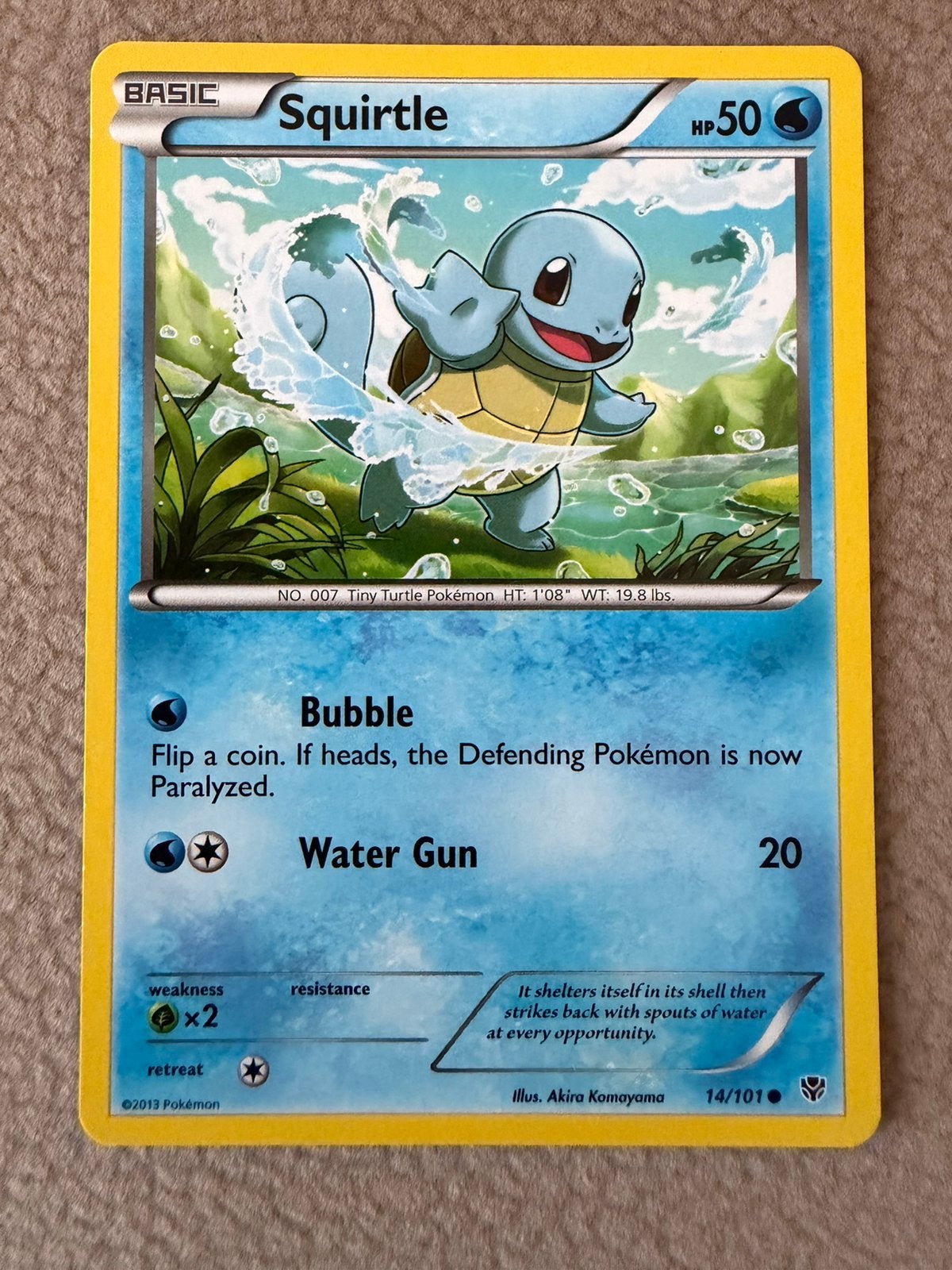 Pokemon Squirtle 14/101 Plasma Blast, Ophalen of Verzenden, Zo goed als nieuw, Losse kaart