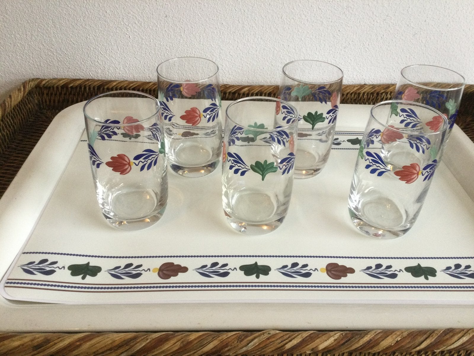 Boerenbont  ( oude versie Glasservies Limonade glazen), Antiek en Kunst, Antiek | Servies los, Ophalen of Verzenden
